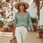 Marcia | Women's Relaxed Button-Up Blouse