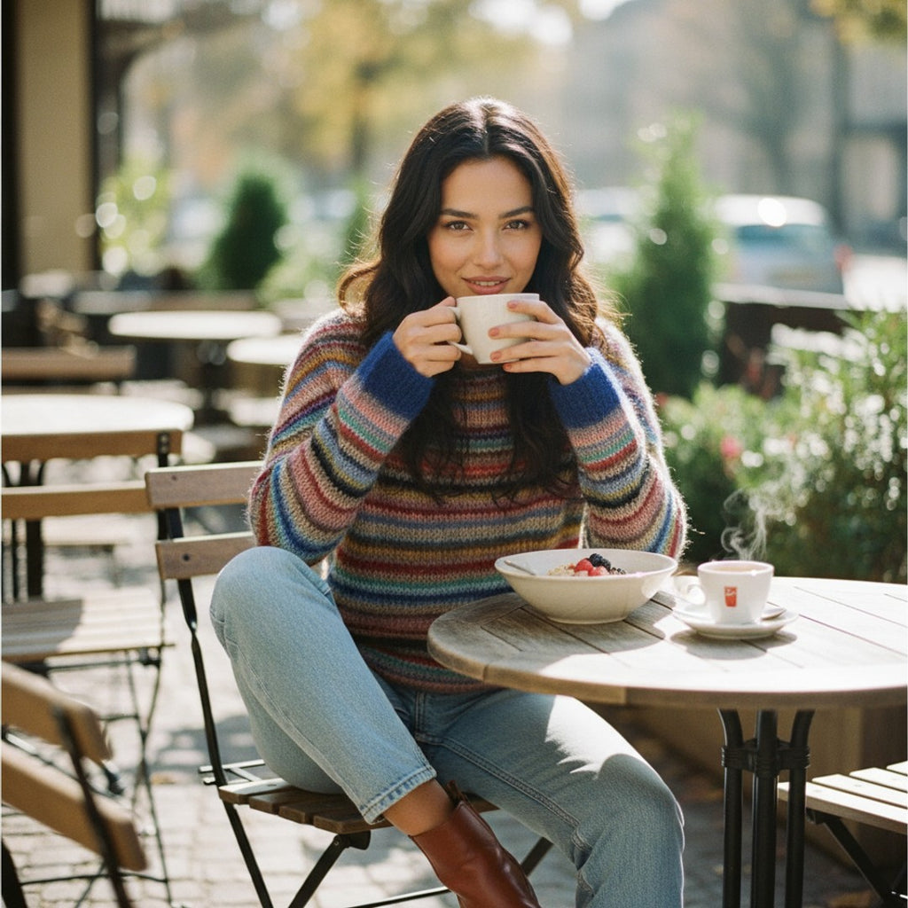 Amara | Women's Relaxed Striped Knit Sweater