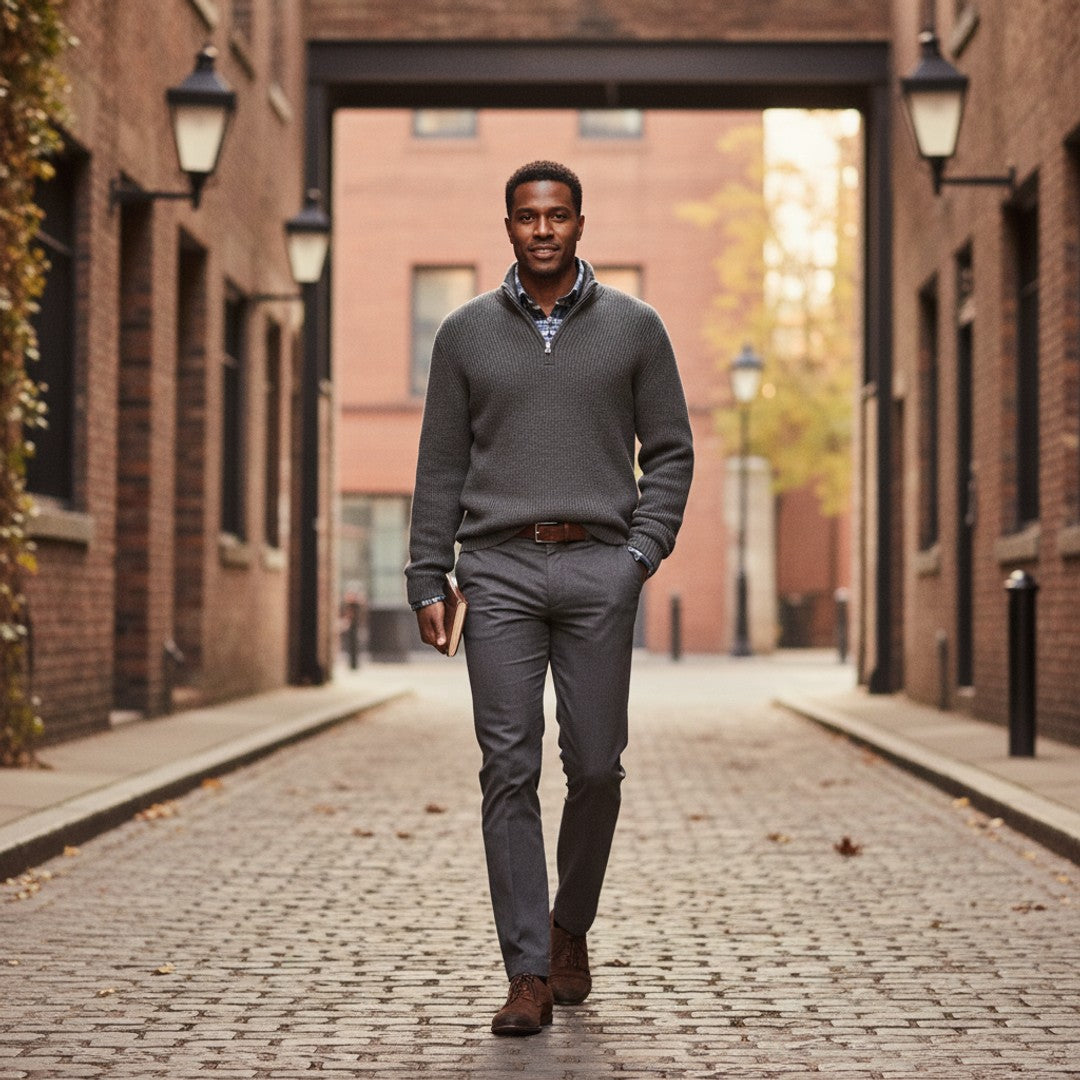 Marcus | Men's Zip Collar Classic Sweater