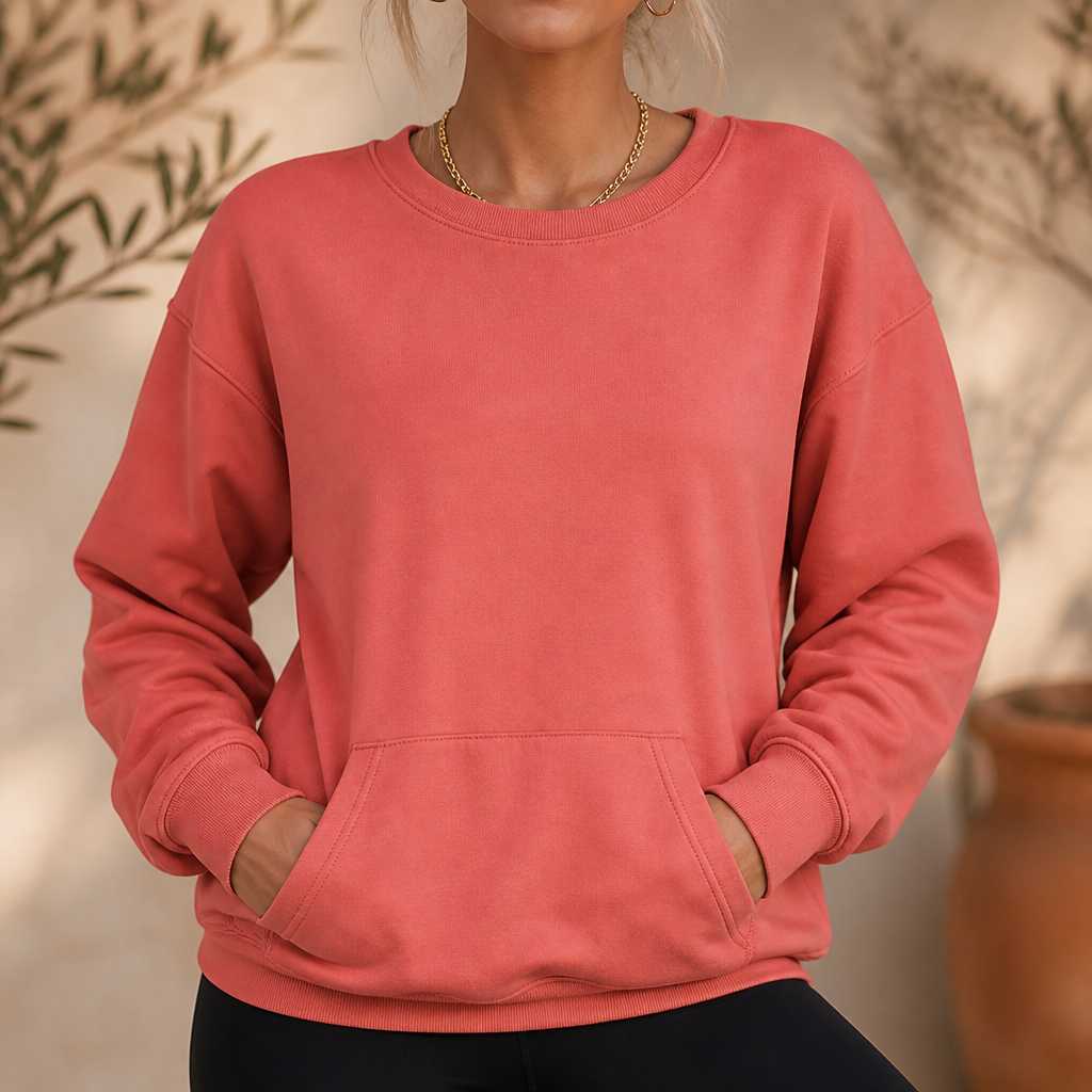 Sienna | Women's Oversized Kangaroo Pocket Crewneck Sweatshirt
