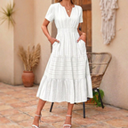 Laurence | Women's Tiered V-Neck Summer Maxi Dress