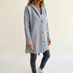 Harriet | Women's Oversized Hooded Cardigan with Button Front and Pockets