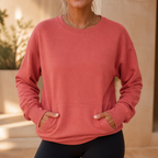 Sienna | Women's Oversized Kangaroo Pocket Crewneck Sweatshirt