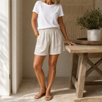 Delphi | Women's Wide-Leg Bermuda Shorts with Pockets and Elastic Waist