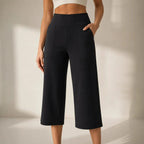 Laila | Women's Wide-Leg Cropped Pants with Pockets