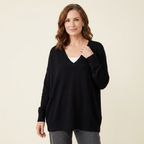 Anna | Oversized V-Neck Jumper