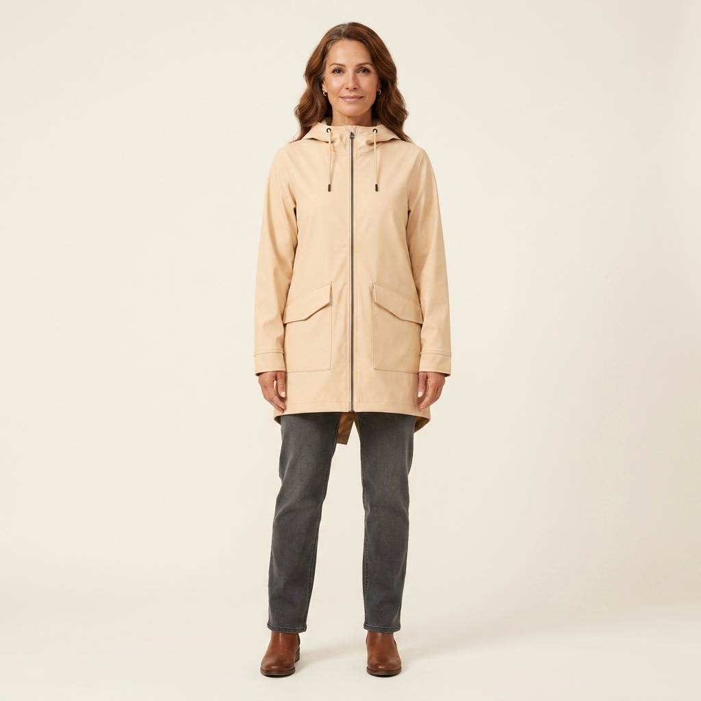 Karen | Women's Long Hooded Raincoat - Waterproof Rain Jacket