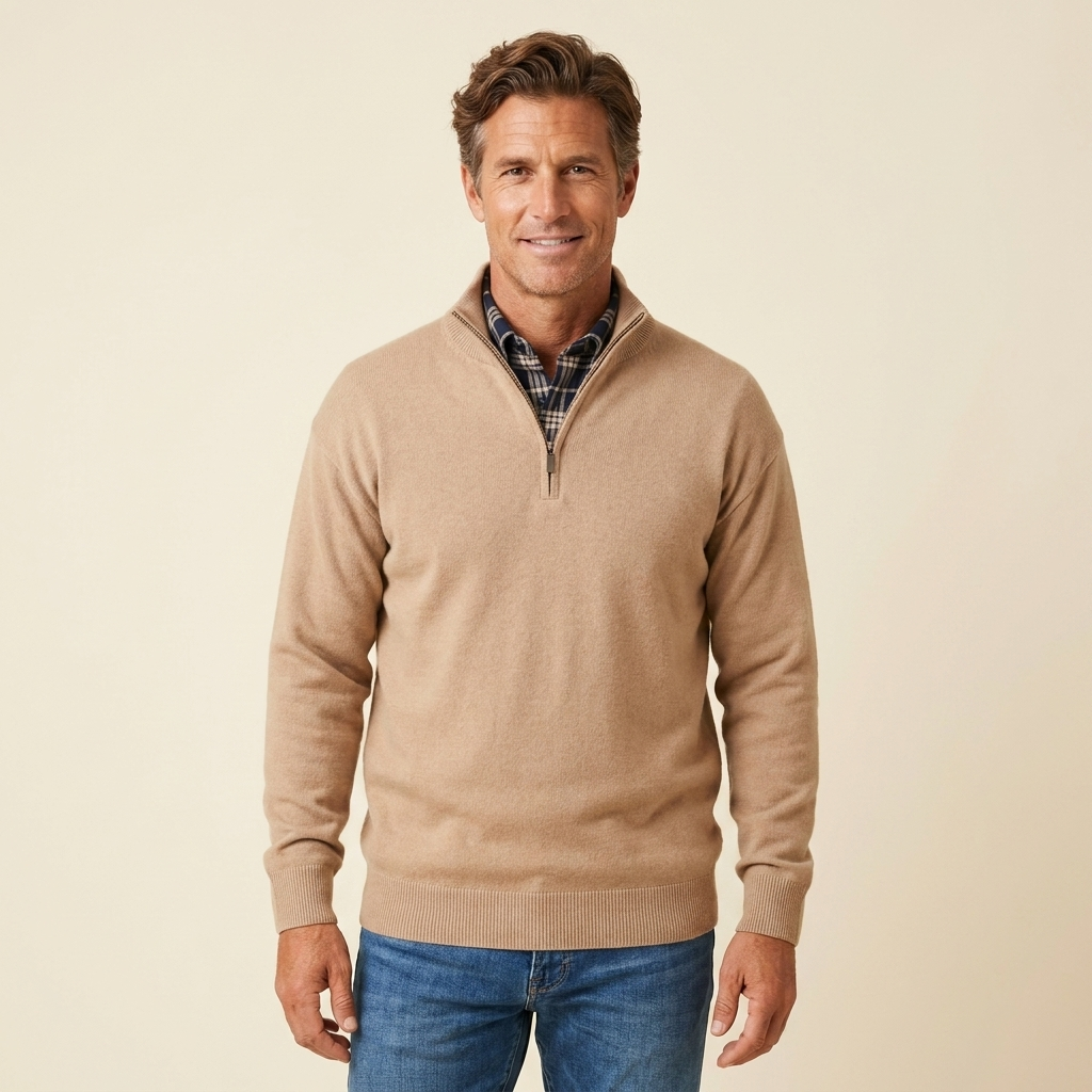 Luke | Men's Long Sleeve Zip-Up Sweater