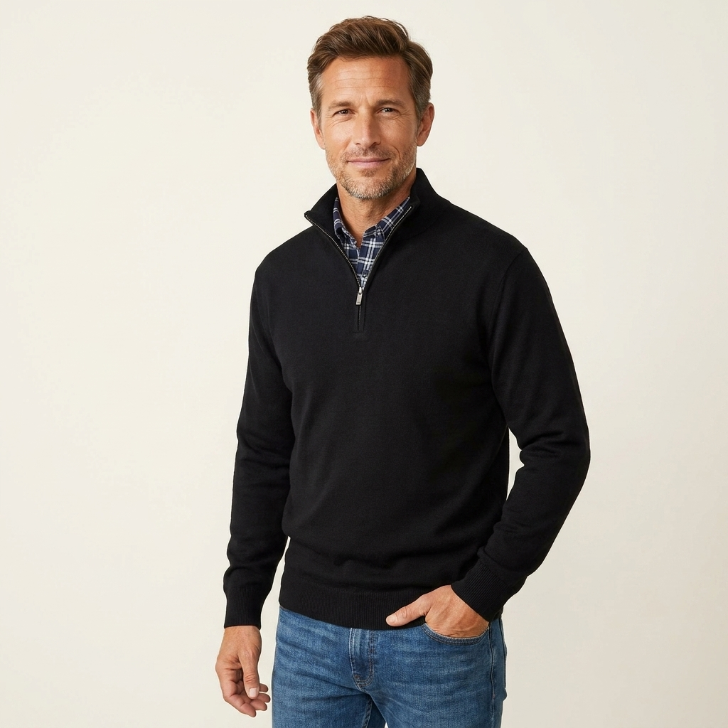 Luke | Men's Long Sleeve Zip-Up Sweater