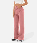 Nadia | Women's High-Waist Wide-Leg Trousers with Button Front