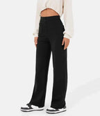 Nadia | Women's High-Waist Wide-Leg Trousers with Button Front