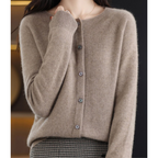 Noor | Women's Button Front V-Neck Cardigan – Winter Layering