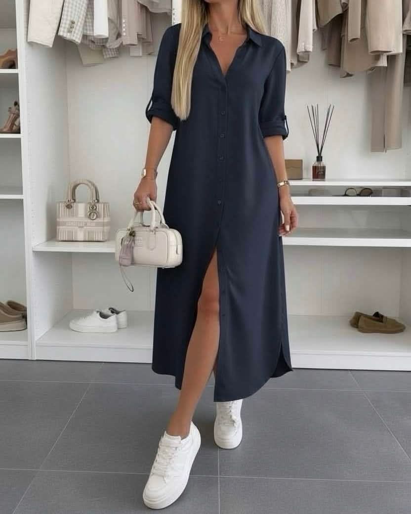 Luna | Women's Button Front Shirt Dress – Weekend Casual
