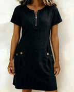 Katja | Women's A-Line Short Sleeve Midi Dress