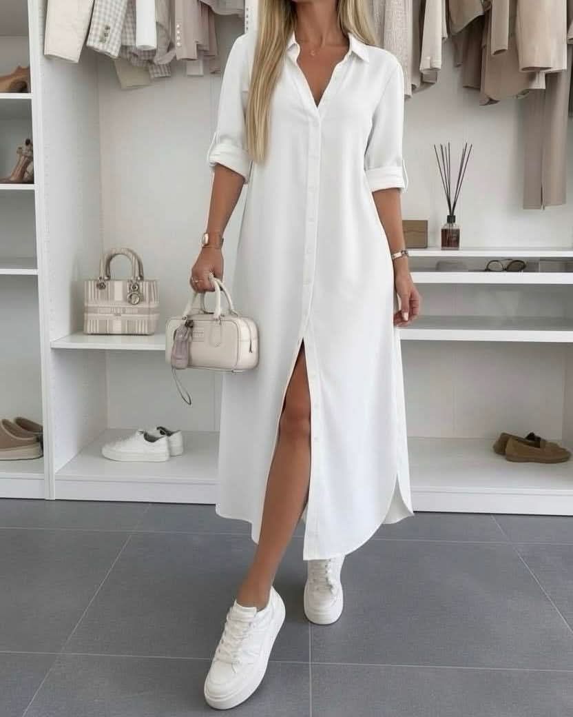 Luna | Women's Button Front Shirt Dress – Weekend Casual