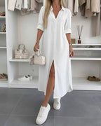 Luna | Women's Button Front Shirt Dress – Weekend Casual