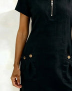 Katja | Women's A-Line Short Sleeve Midi Dress