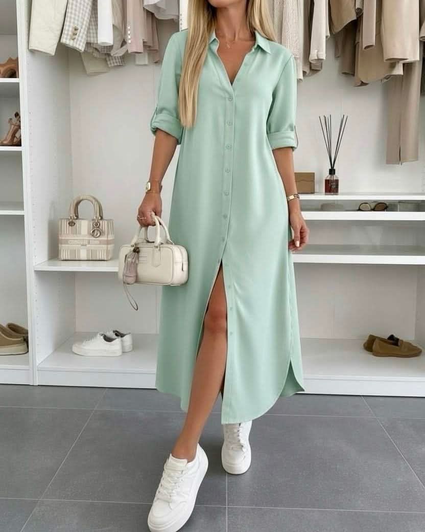 Luna | Women's Button Front Shirt Dress – Weekend Casual