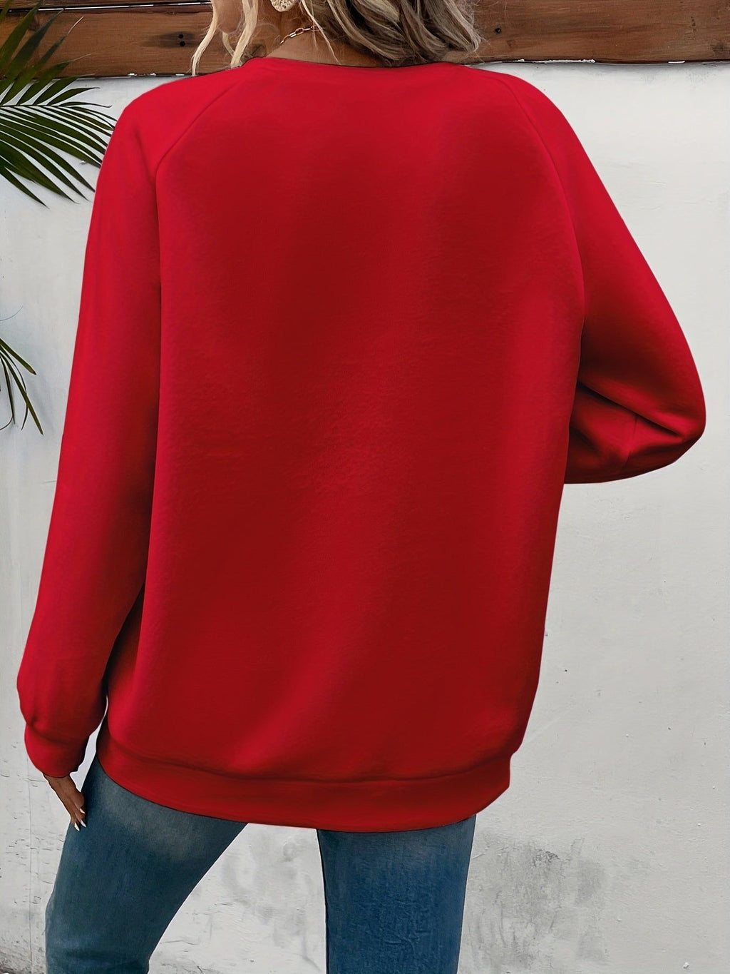 Paulien | Women's Heart-Print Crew Neck Sweater