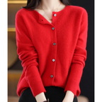 Noor | Women's Button Front V-Neck Cardigan – Winter Layering