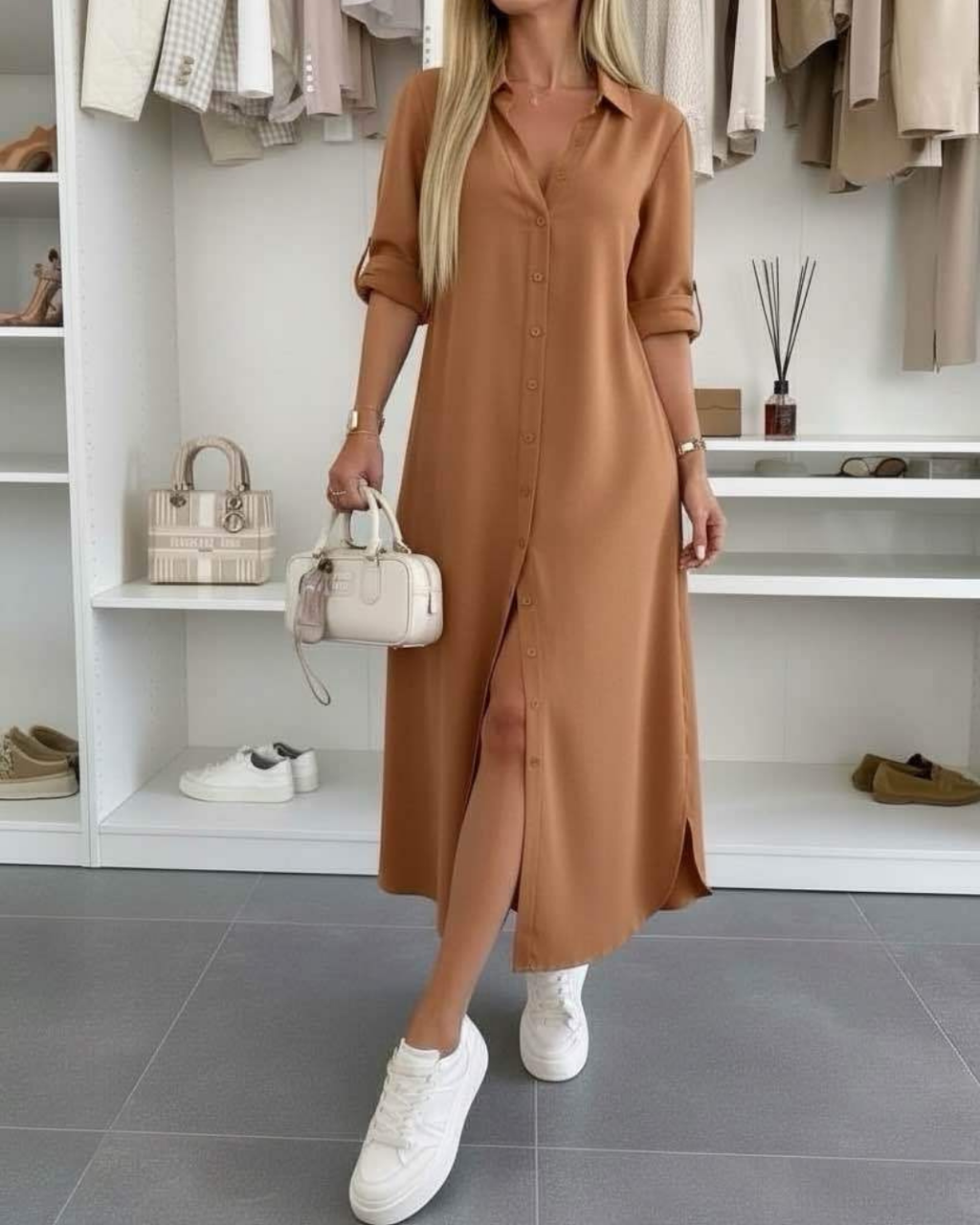 Luna | Women's Button Front Shirt Dress – Weekend Casual