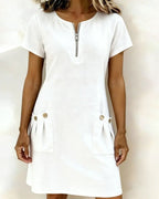 Katja | Women's A-Line Short Sleeve Midi Dress