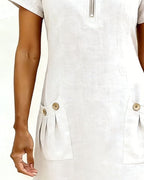 Katja | Women's A-Line Short Sleeve Midi Dress