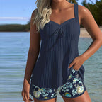Priya | Women's V-Neck Ribbed Tankini – Beach Vacation Summer