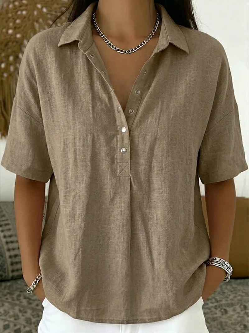 Juniper | Women's Relaxed-Fit Button Front Collar Shirt