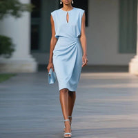 Luca | Women's Elegant V-Neck Midi Dress