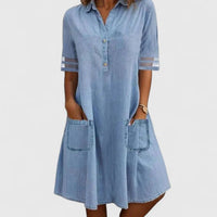 Lotte | Women's Denim Midi Dress Button Front
