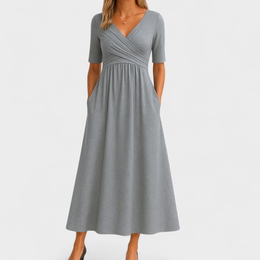 Georgina | Women's Pleated Wrap Midi Dress