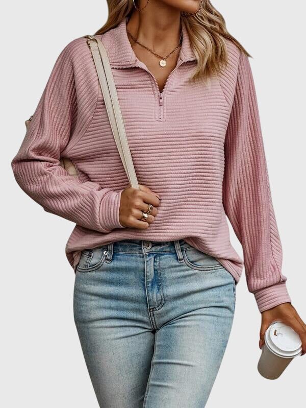 Quinn | Women's Half-Zip Turtleneck Sweater