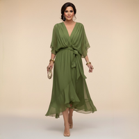 Louise | Women's V-Neck Waist-Tie Maxi Dress
