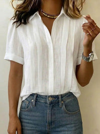 Isolde | Women's V-Neck Short Sleeve Blouse for Casual Outings