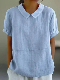 Willow | Women's Peter Pan Collar Short Sleeve Blouse