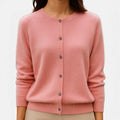 Charlotte | Women's Mink Cashmere Button-Up Sweater