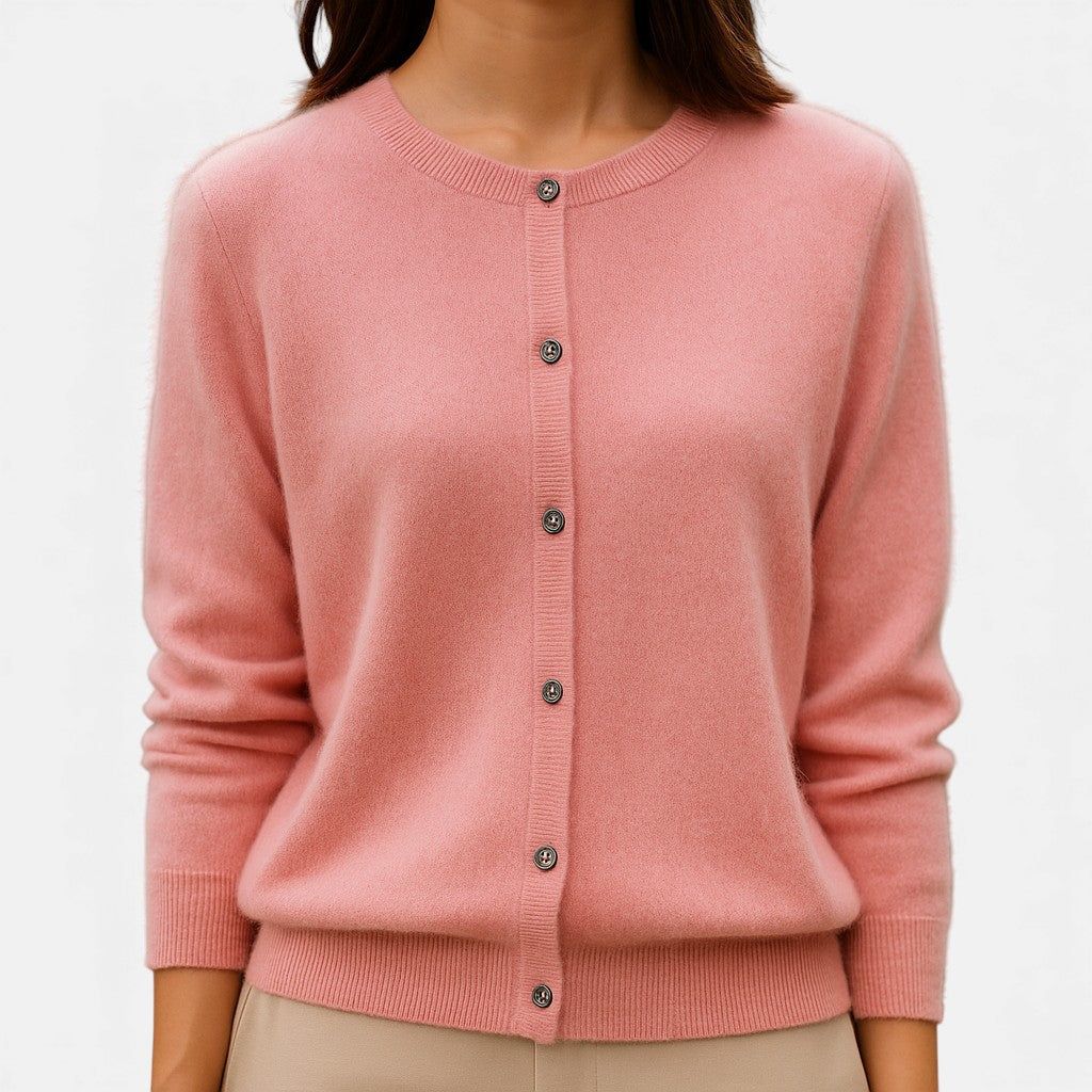 Charlotte | Women's Mink Cashmere Button-Up Sweater