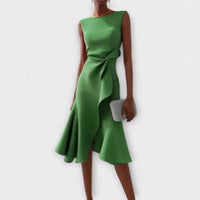 Liana | Women's Asymmetric Midi Dress with V-Neck
