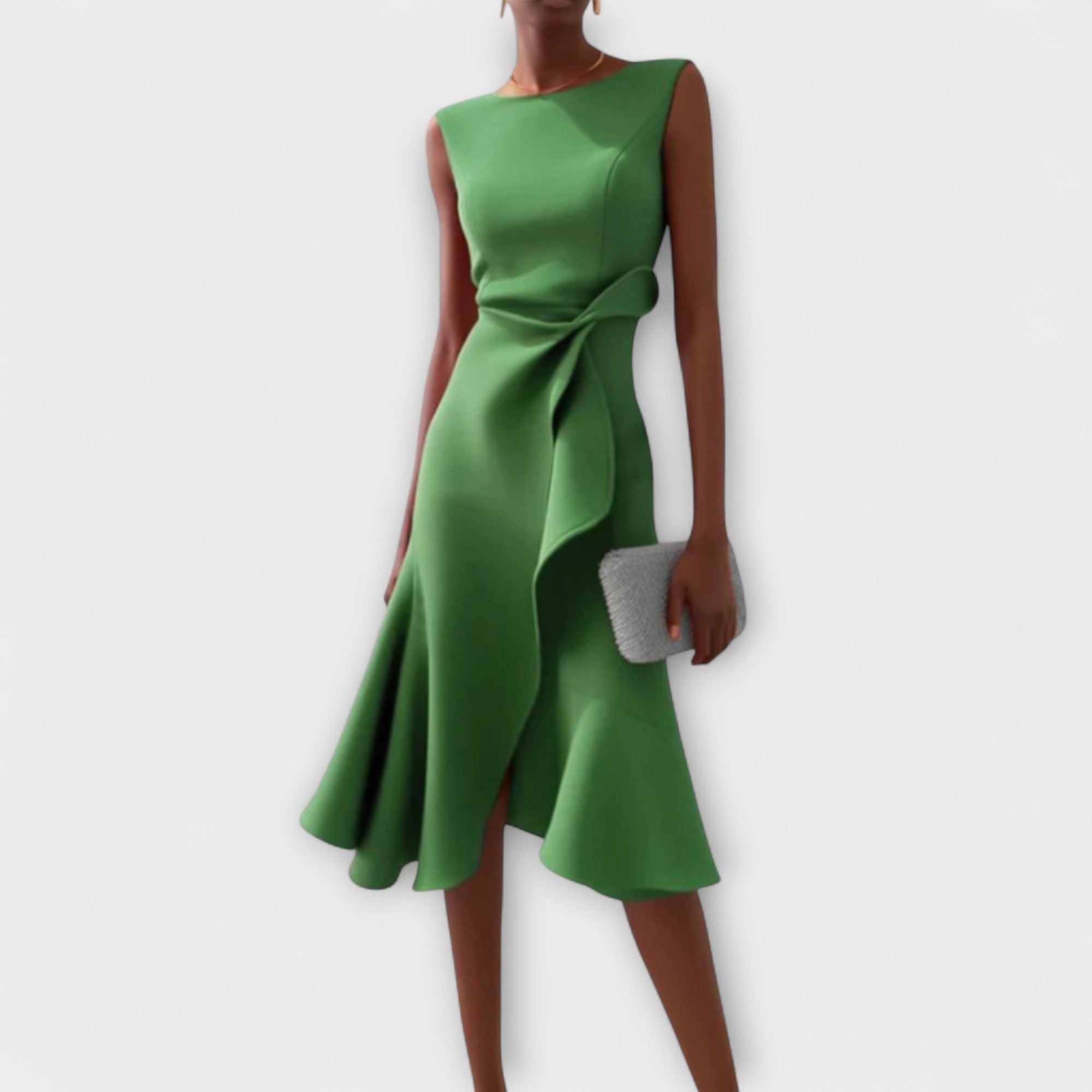Liana | Women's Asymmetric Midi Dress with V-Neck