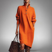 Harriet | Women's Knit Polo Midi Dress