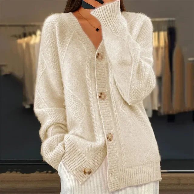 Nina | Women's Button Front Cardigan – Winter Layering