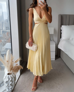 Coraline | Women's V-Neck Twist Front Midi Dress