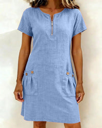 Katja | Women's A-Line Short Sleeve Midi Dress
