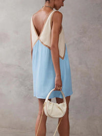 Imara | Women's Plunging Back Contrast Mini Dress