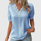 Beatrice | Women's V-Neck Short Sleeve Blouse