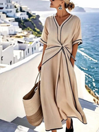 Birgit | Women's V-Neck Relaxed-Fit Maxi Dress