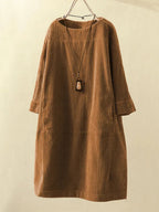 Maeve | Women's Textured Long Sleeve Midi Dress