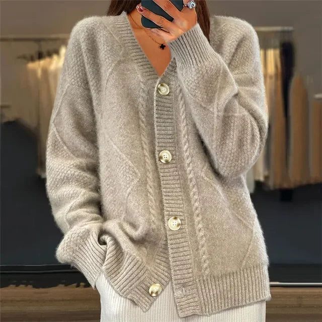 Nina | Women's Button Front Cardigan – Winter Layering