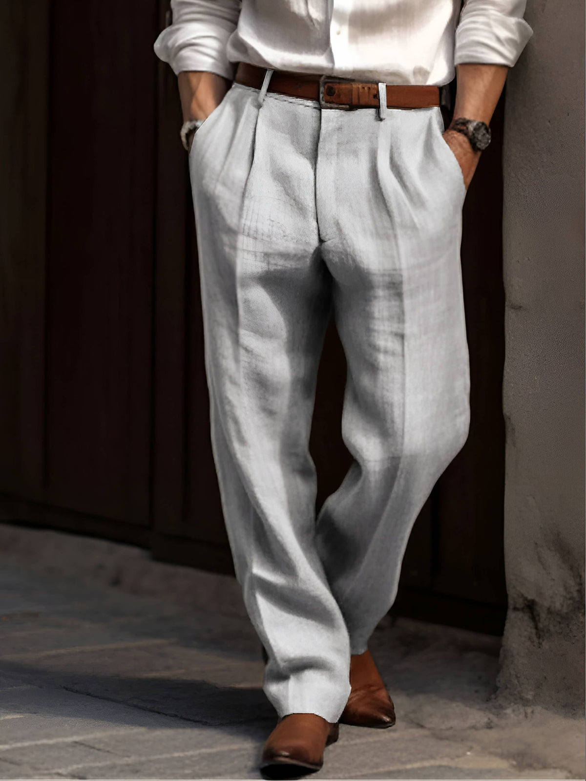 Selma | Men's Pleated Wide Leg Trousers